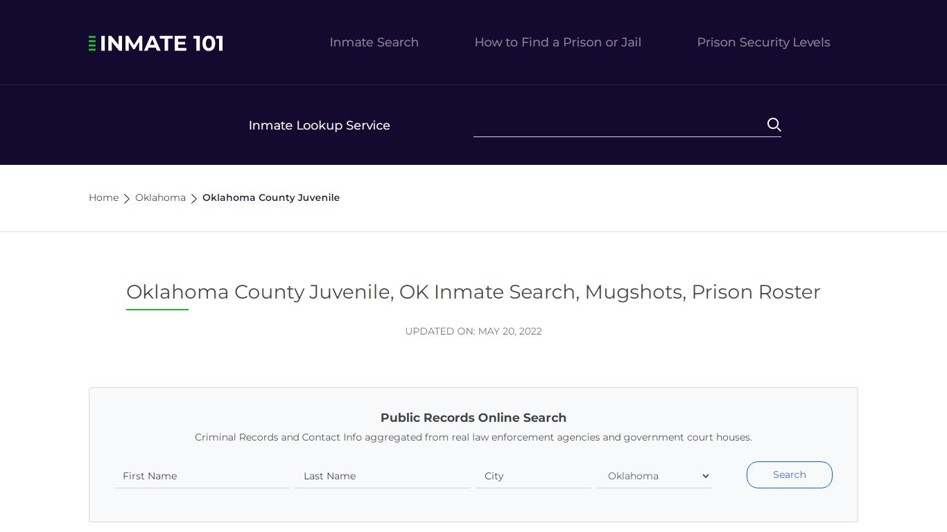 Oklahoma County Juvenile, OK Inmate Search, Mugshots ...